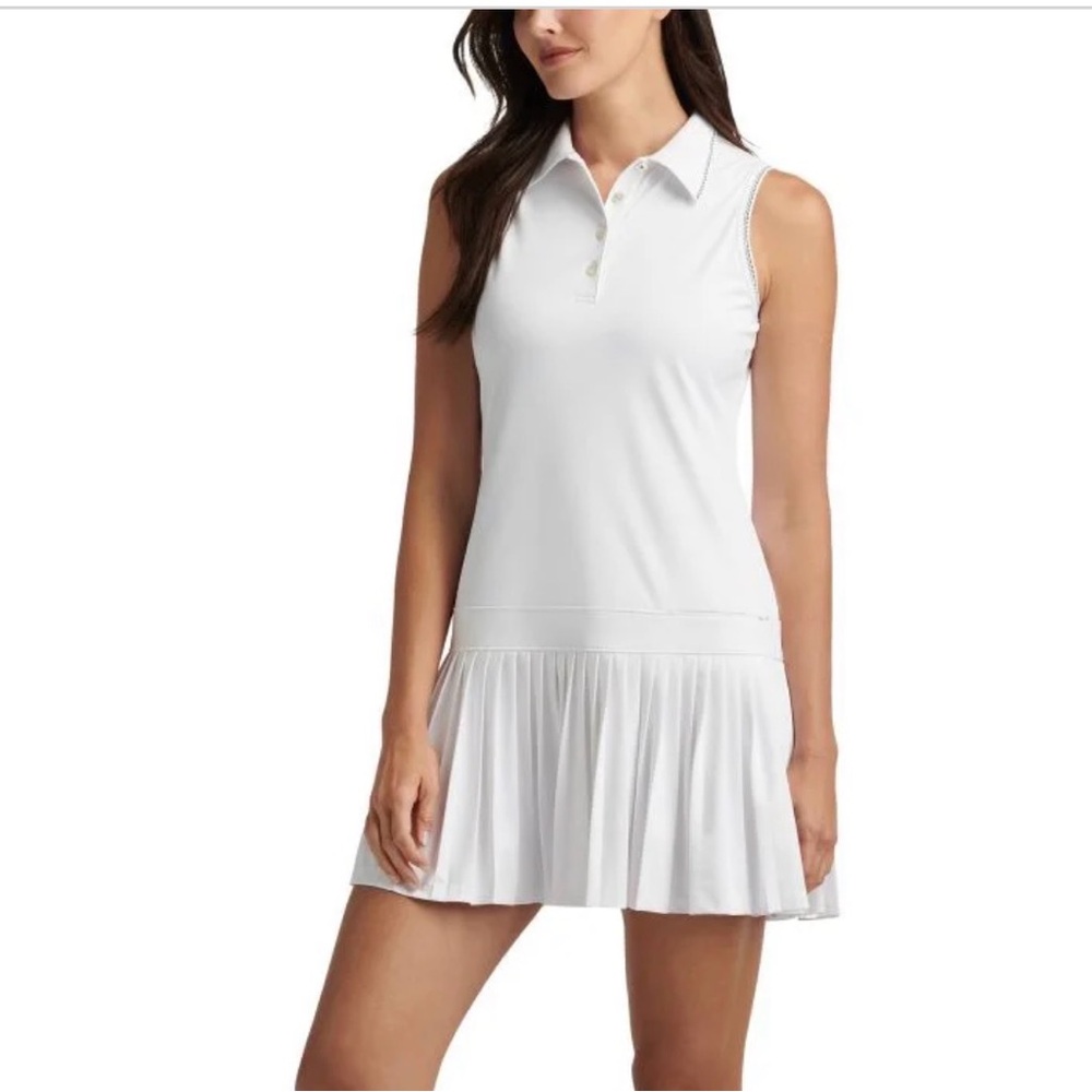 Peter Millar Womens McKane Drop Waist Pleated Sleeveless Golf Dress